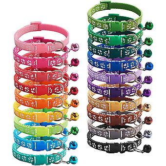 19pcs Puppy ID Collares de identificación reflectantes ajustables para mascotas recién nacidas