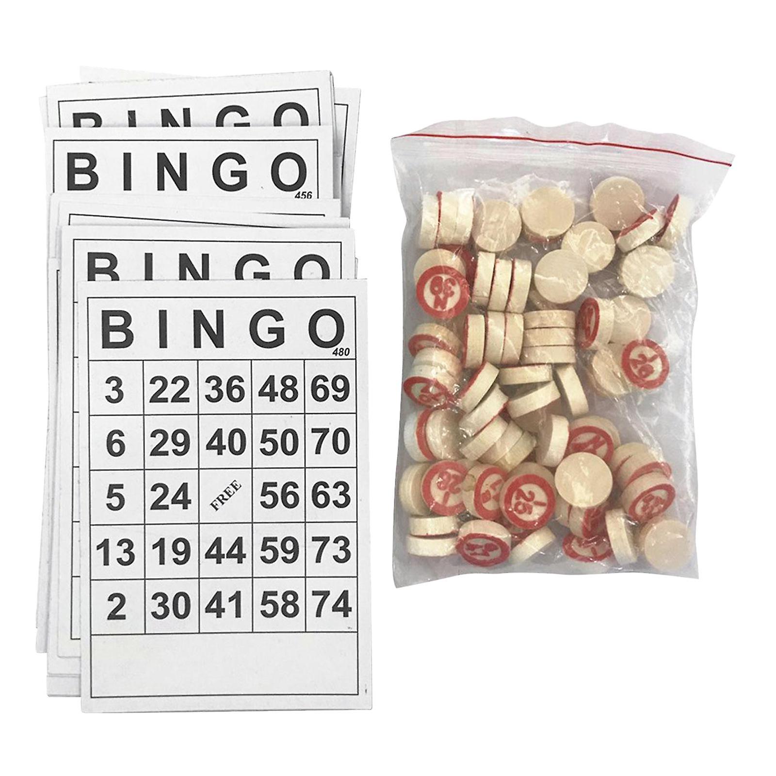 40 PCS BINGO Cards Easy Read 75 Numbers Chips Card Game Board Game Activity