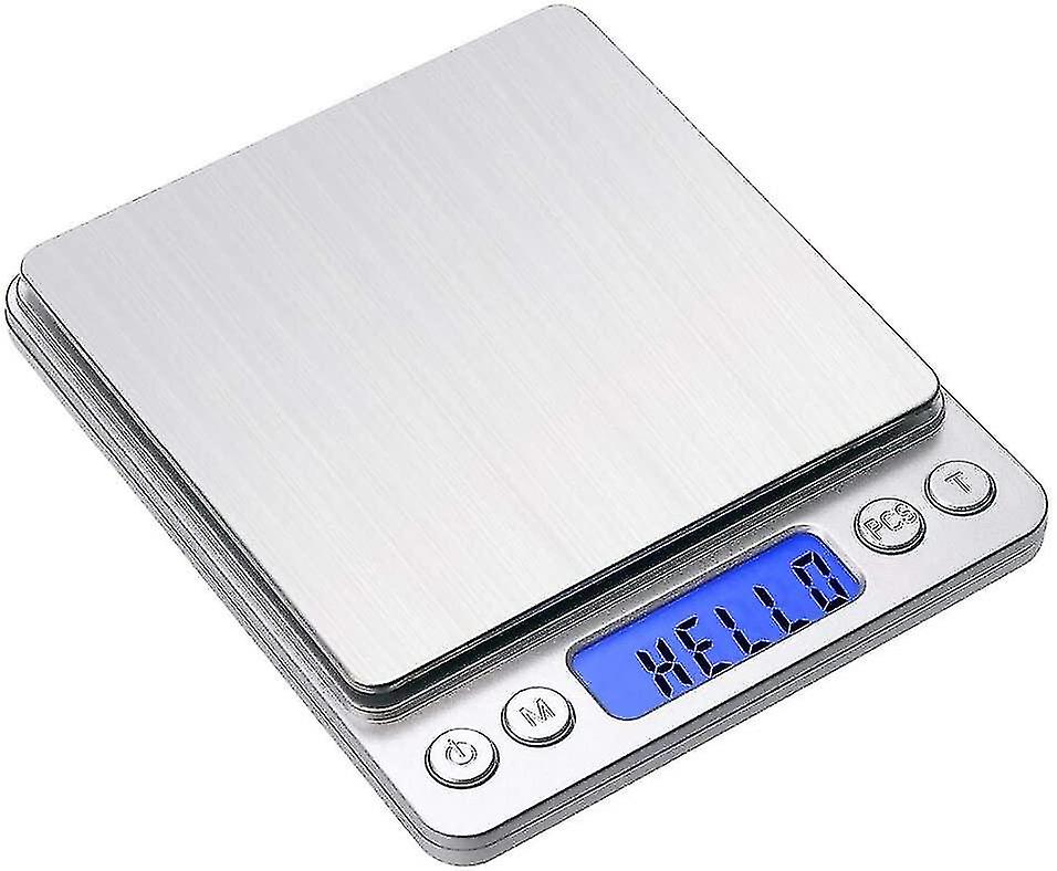 Digital Gram Scale 500g 0.01g Kitchen Food Scale High Precision Silver