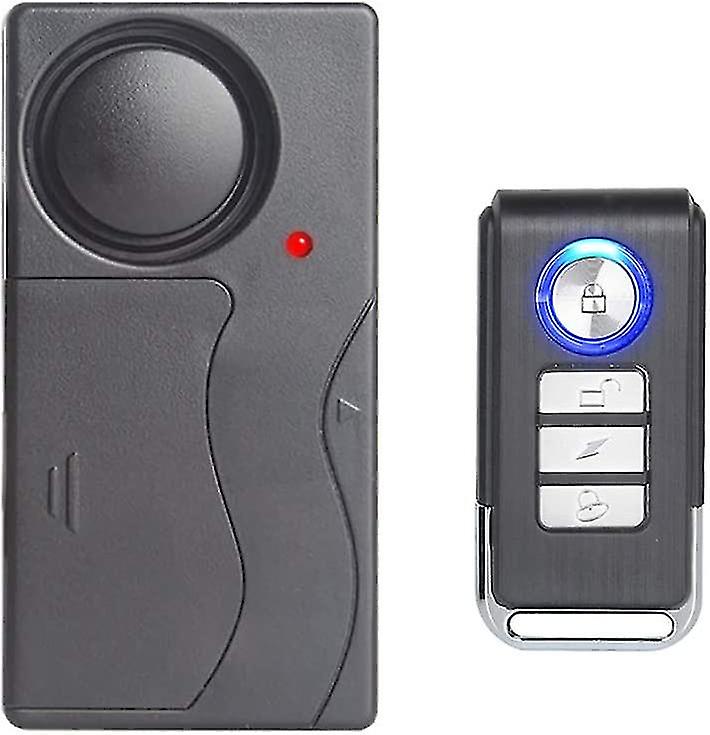 自転車/自転車/オートバイ/車/車両/ドア/窓用の盗難防止盗難警報、110dbスーパーラウド(リモコン付属)ワイヤレス振動アラーム2個