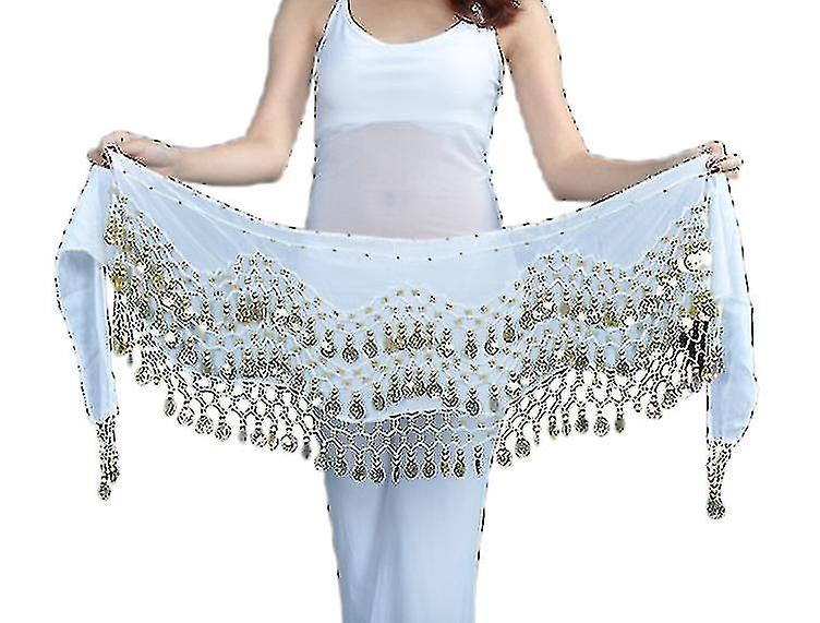 Ceinture Danse Orientale Avec Franges Perlées – Taille Ajustable 72-110 Cm, Couleur Or Ou Argent – Pour Bellydance