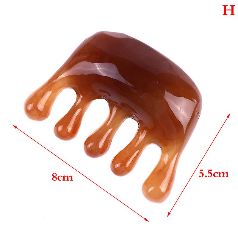 Natural Ox Horn Gua Sha Tools Scraping Point Full Body Massage Wide Toothed Comb