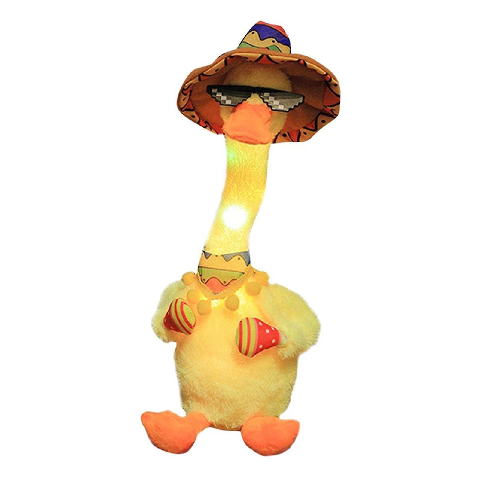 Dancing Singing Duck Toy Repeating Talking Wiggle Electric Duck Plush Toys For