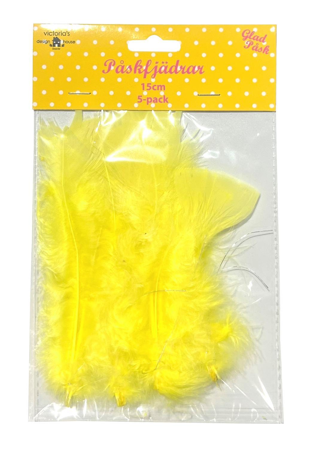 Påskfjädrar Gula 5-pack