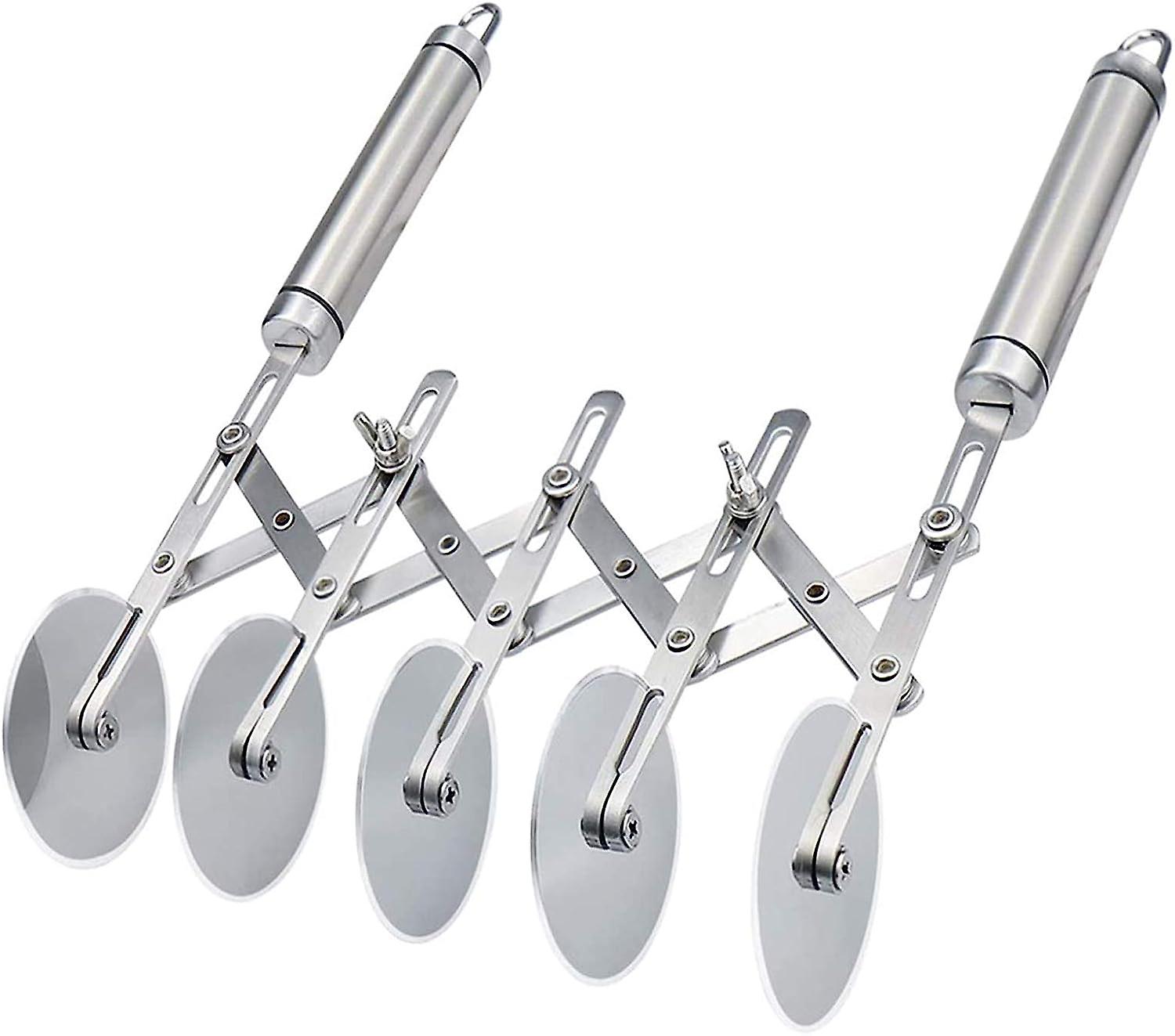 Stainless steel dough cutter, 5 wheels adjustable for kitchen baking