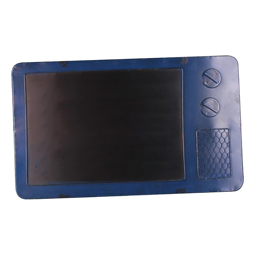 Vintage Metal Blackboard Memo Message Board for Bar Pub Decor Light Blue