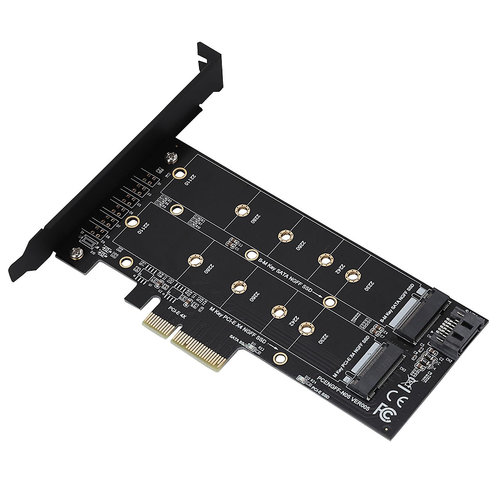 PCI‑E 4X to M.2 NVMe SSD NGFF Adapter Card B Key M Key Expansion Dual Interface