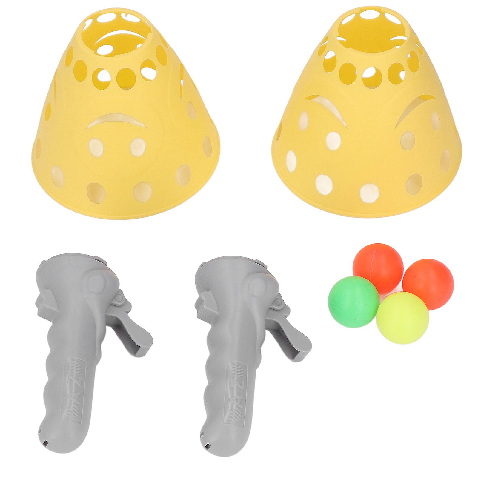 Outdoor Sports Kids Elastic Catch and Throw Ball Set Parent-Child Interaction Game 2PCS Durable Double Player Ball Launcher Random Colours Transparent