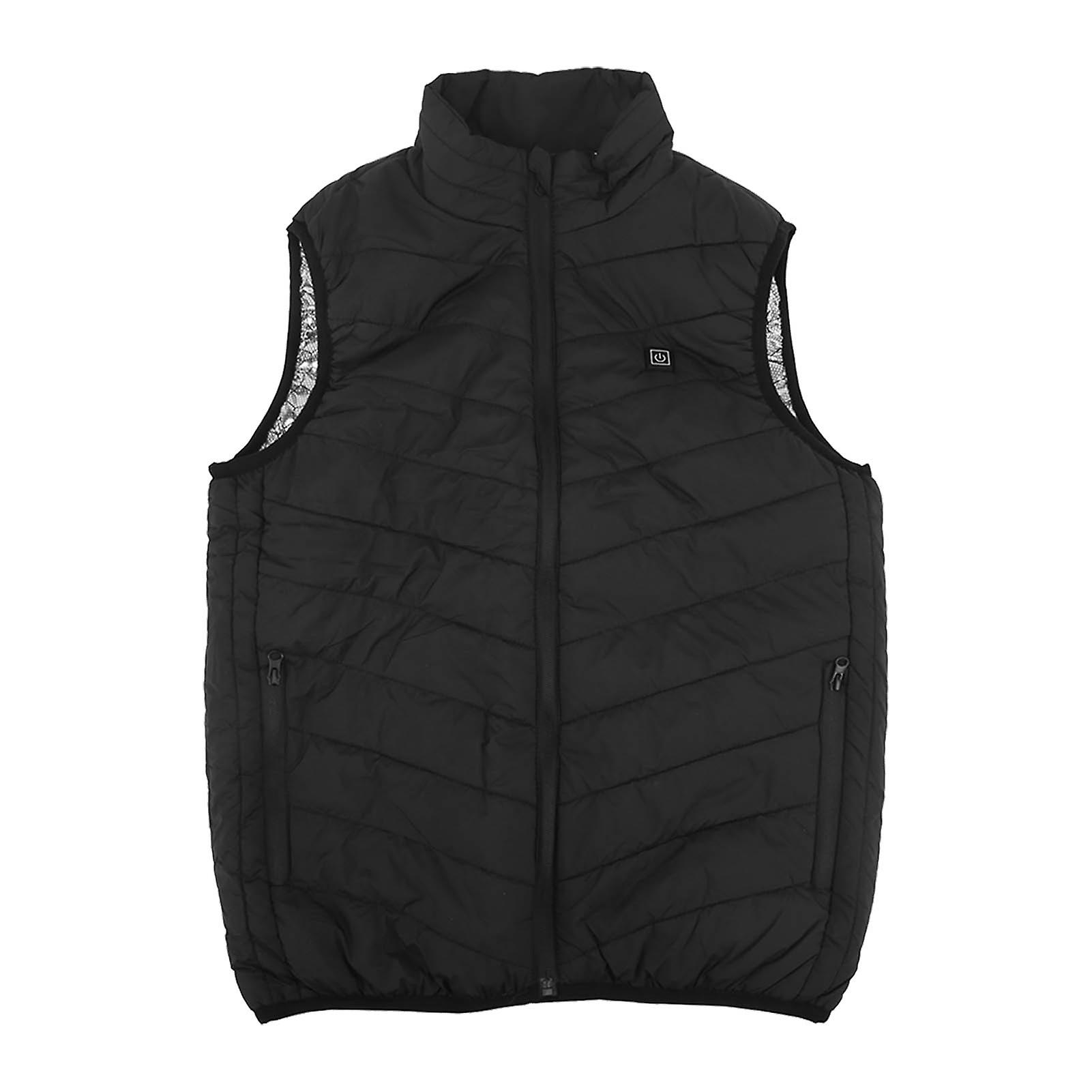 Smart Carbon Fiber Heated Vest for Men & Women - 3 Heat Levels, Black XXXXL