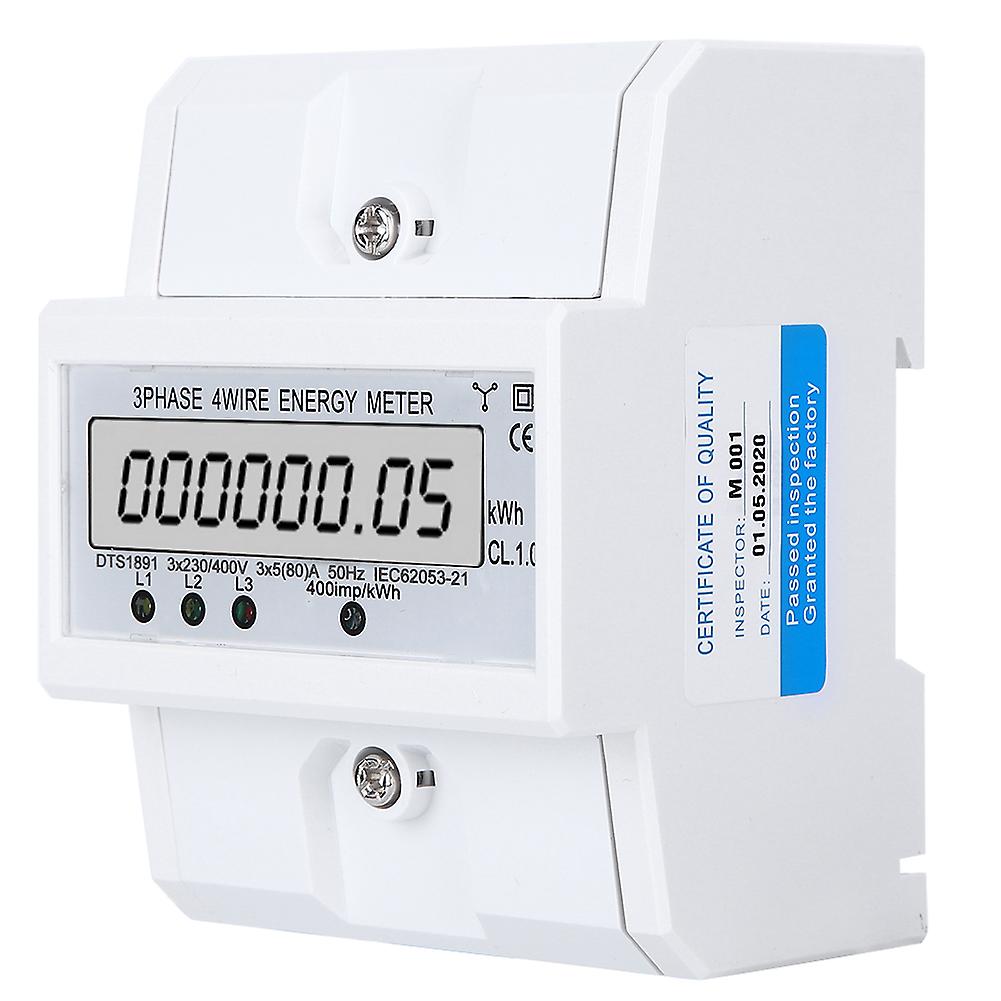 3 Phase 4 Wire Energy Meter Digital LCD Display DTS1891 Smart Home Electric Power Measurement Device Accurate