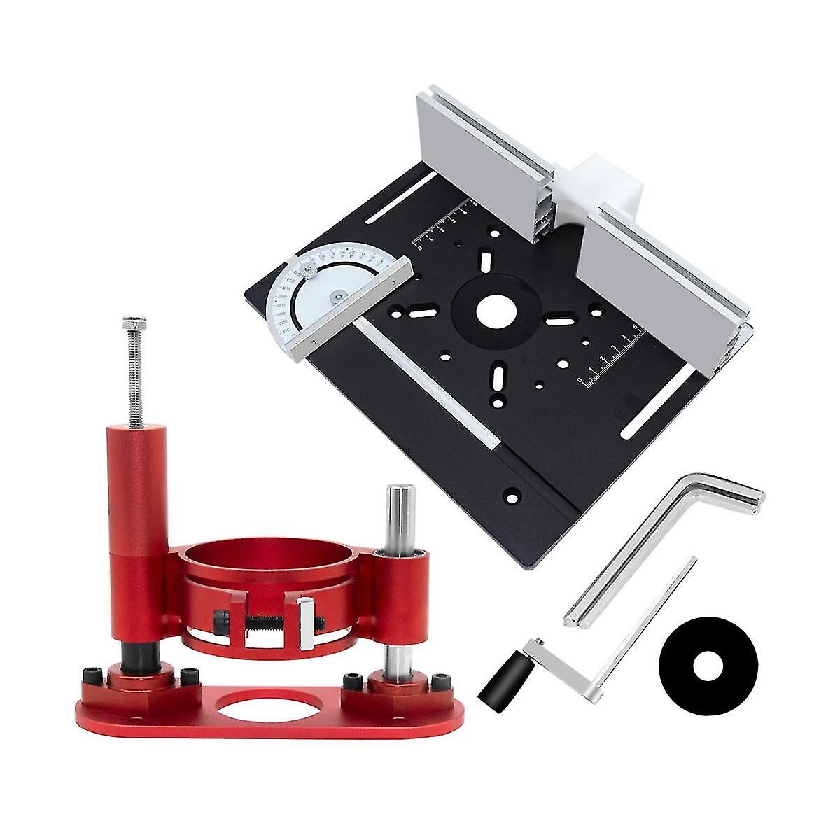 Träbearbetning Precision Router Lift Aluminium Router Table Insert Plate Kit-trä Router Lyftbas F