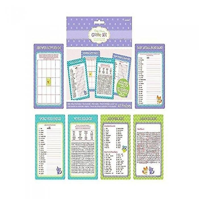 Amscan Woodland Welcome Baby Shower Party Game Set