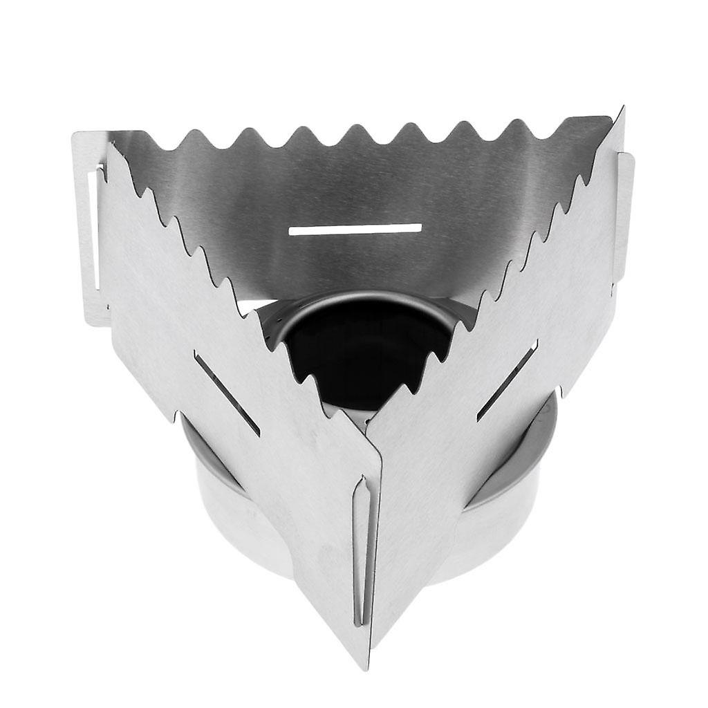 Triangular Foldable Stainless Steel Camping Hiking Cooking Alcohol Stove