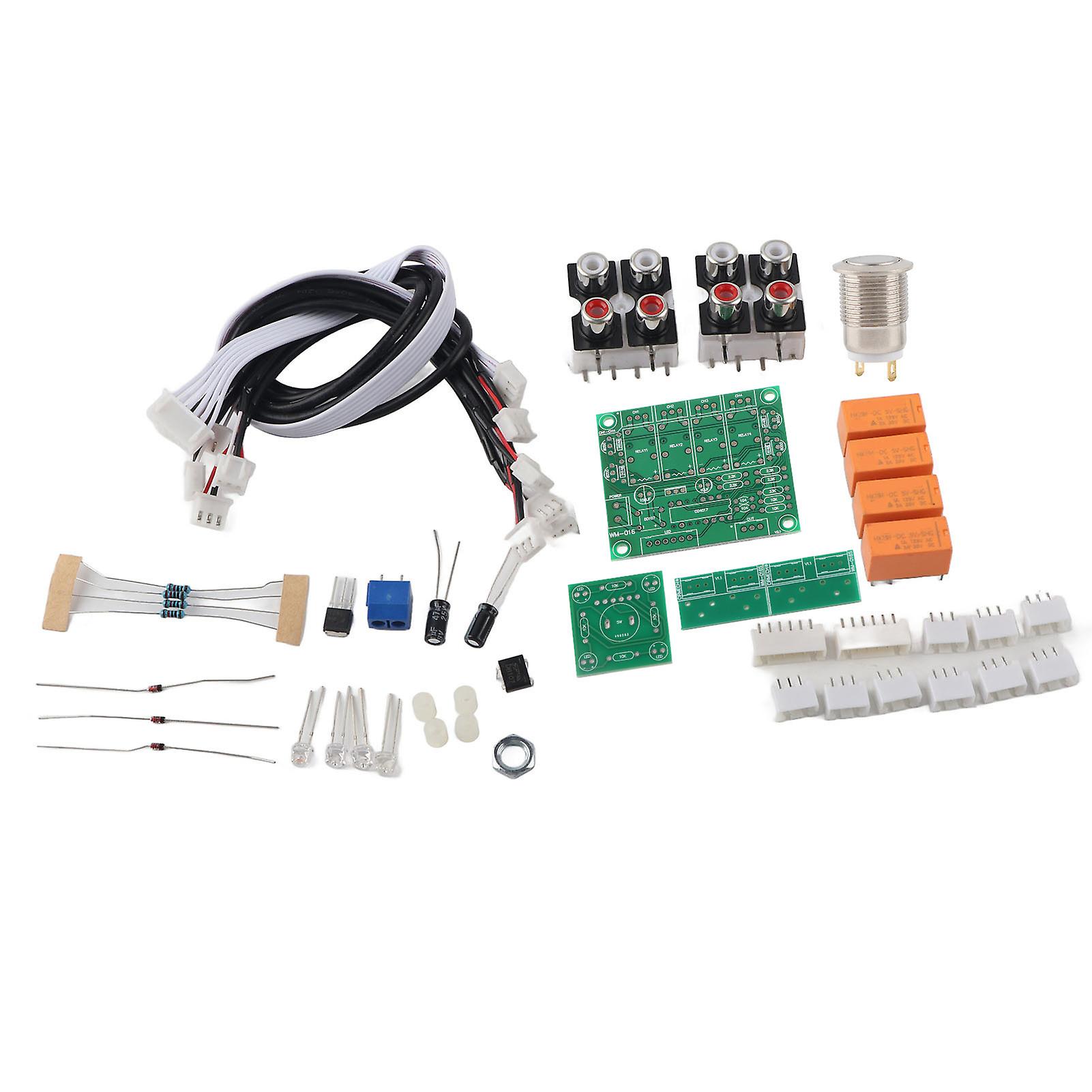 o Input Switch Module DIY Switching Board 4 Way Signal Selector Amplifier Relay