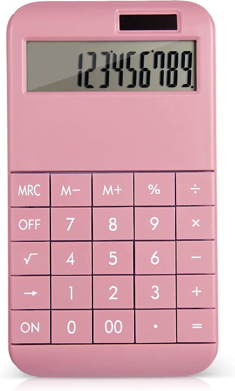 2023 - Basic standard calculator 12-digit digital desktop calculator with large LCD displaypink