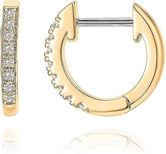 Gold Plated Cubic Zirconia Cuff Earrings  Stud