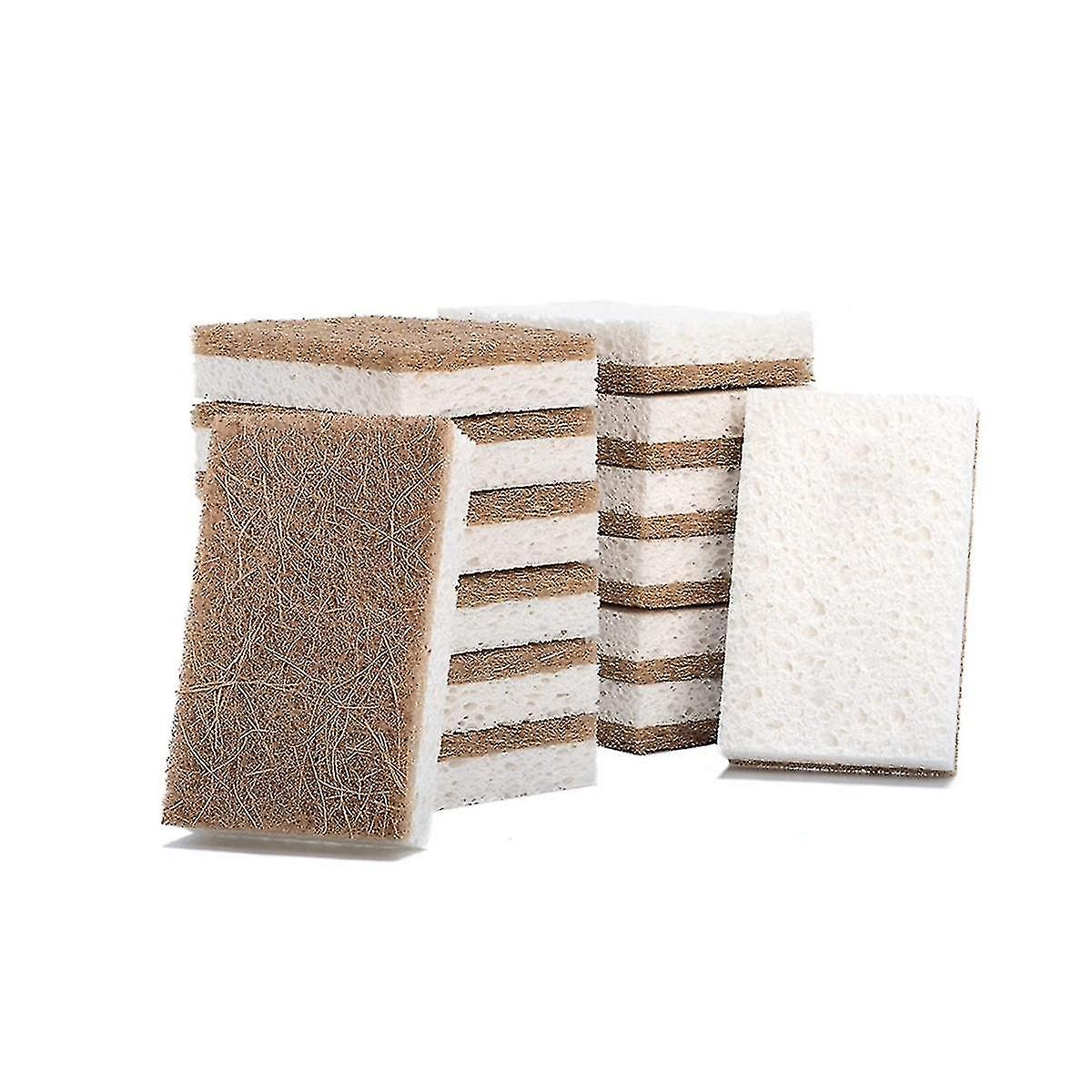 16pcs Biodegradable Compostable Cellulose Kitchen Sponges Coconut Scrubber - Eco Friendly Sponge Fo