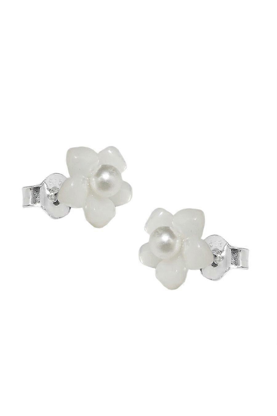 Earrings Studs Flower Pearl Silver 925 - Gl93752