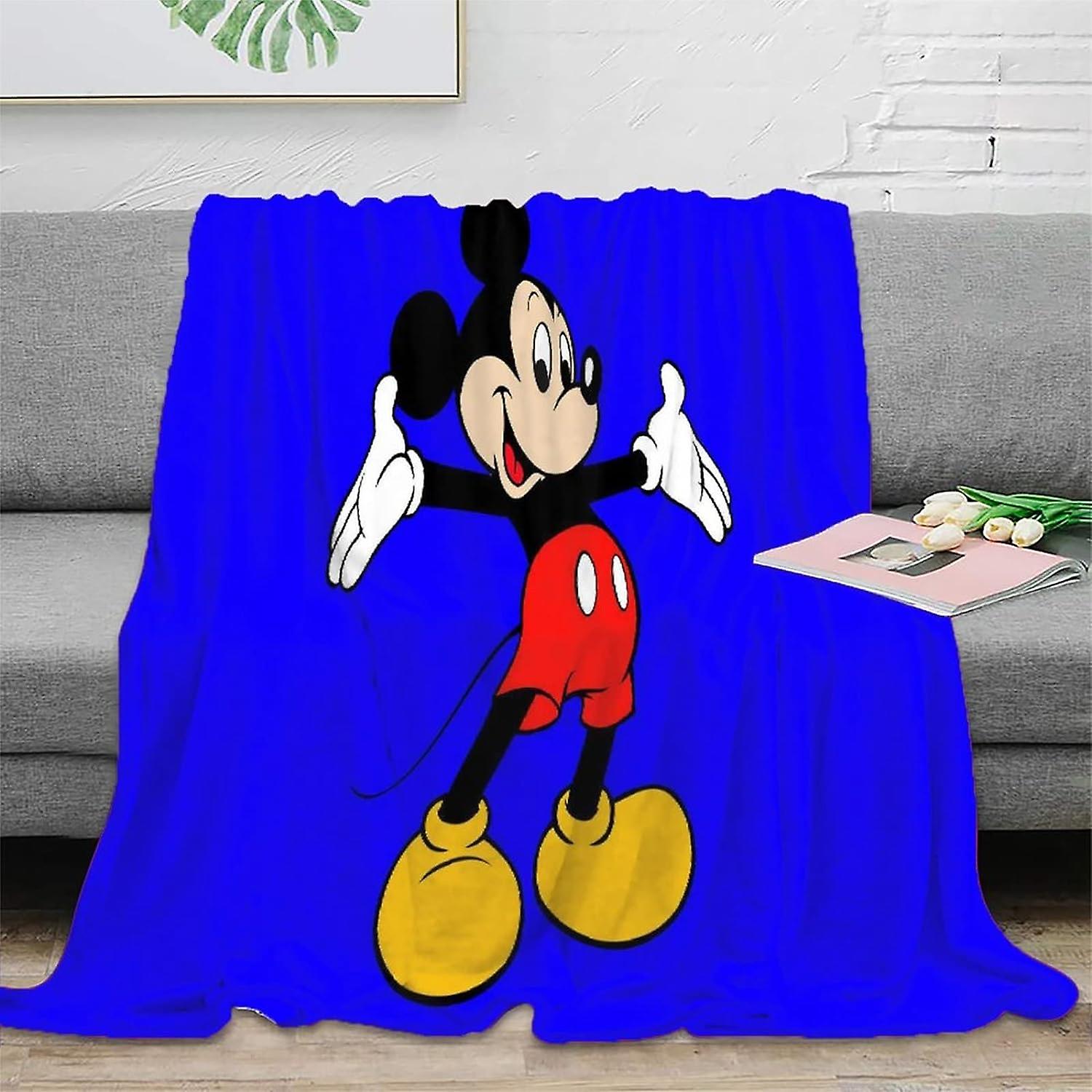 SHAARI 3D Mickey Mouse Flannel Throw Blanket,Winter Warm Sofa Bed Cartoon Mouse Throw Blankets Picnic Blanket Throw Over Soft Plush Garden Cosy Chair