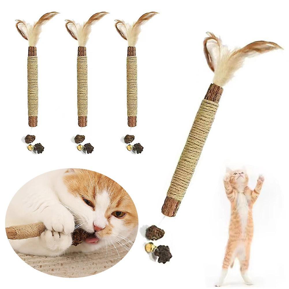 1-5PCS Kitten Teething Chew Toys Natural Chew Sticks for Pet Teeth Cleaning