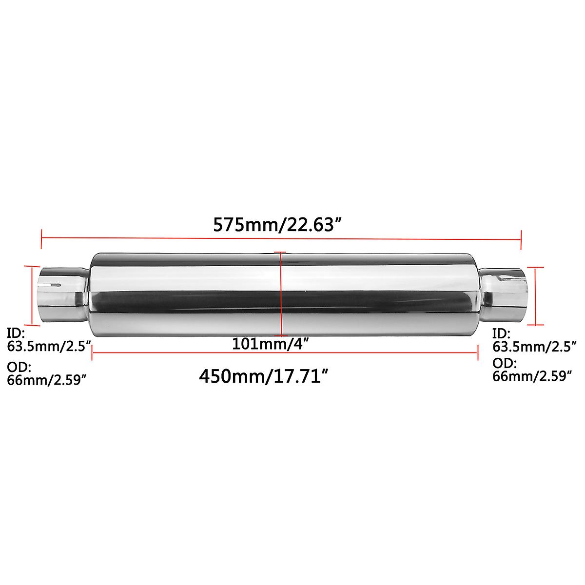 2.25"/2.5"ID Stainless Steel Exhaust Muffler Resonator Tail Tube Silencer Car Muffler Pipe Exhaust System Universal
