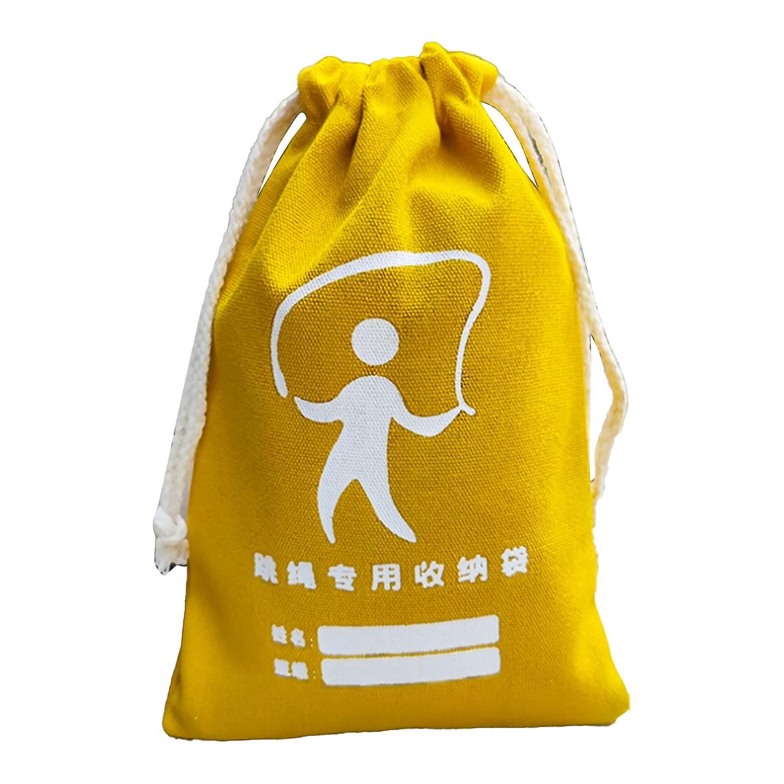 Elementary School Jump Rope Storage Bag Mini Canvas Drawstring Bag Cute Drawstring Pouch Yellow