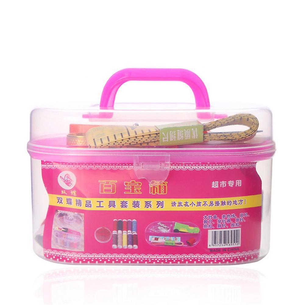 Large Portable Plastic Household Sewing Kit Tool Needles Thread Organizer Storage Box