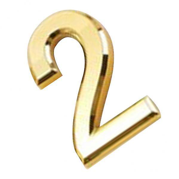 6xGolden Plastic Self-Adhesive House Hotel Door Number  Sticky Numeric Digit 2