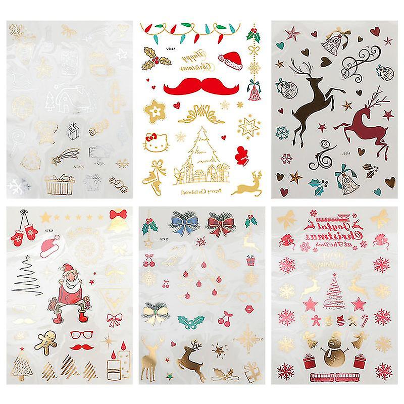 6pcs Glitter Cartoon Tattoos