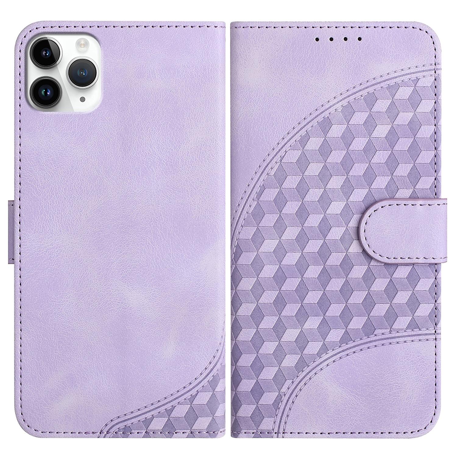 For iPhone 11 Pro Max Elephant Head Embossed Phone Leather Case with Lanyard