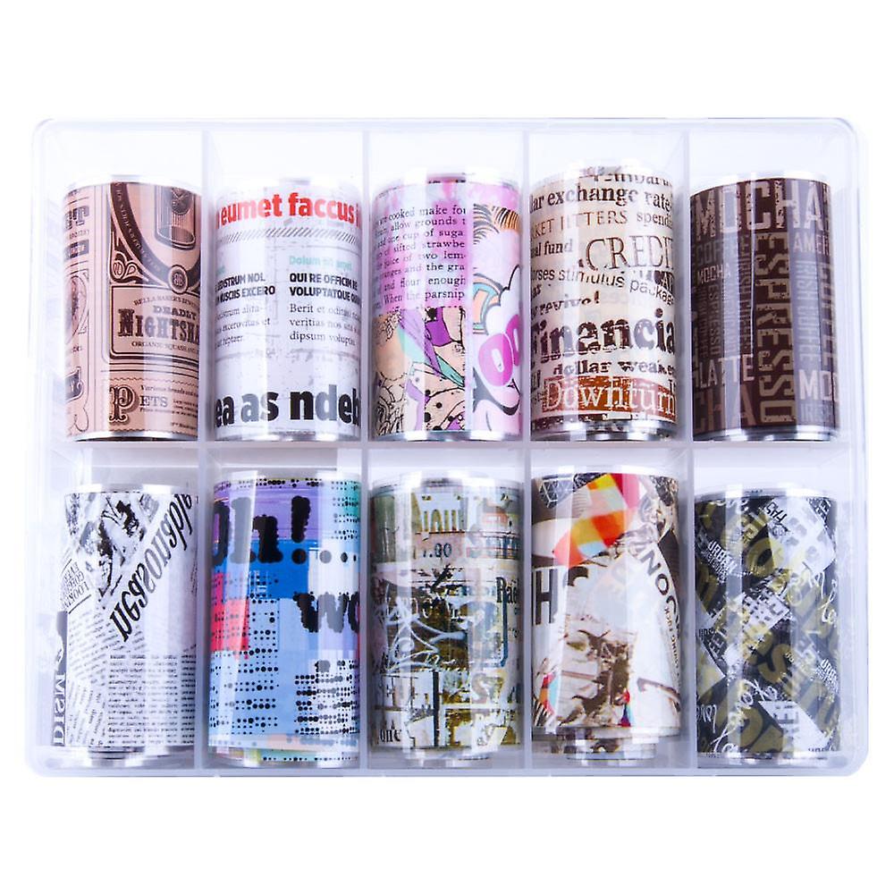 Nagelfolie / folie - Set 10 färger - 100 cm / st