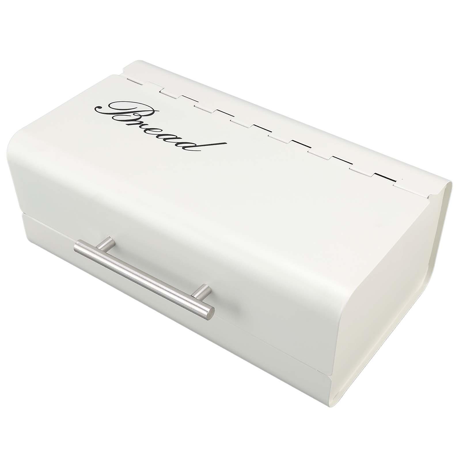 Bread Bin Large Capacity Save Countertop Space Bread Storage Container with Clamshell Door for Home Kitchen Office White