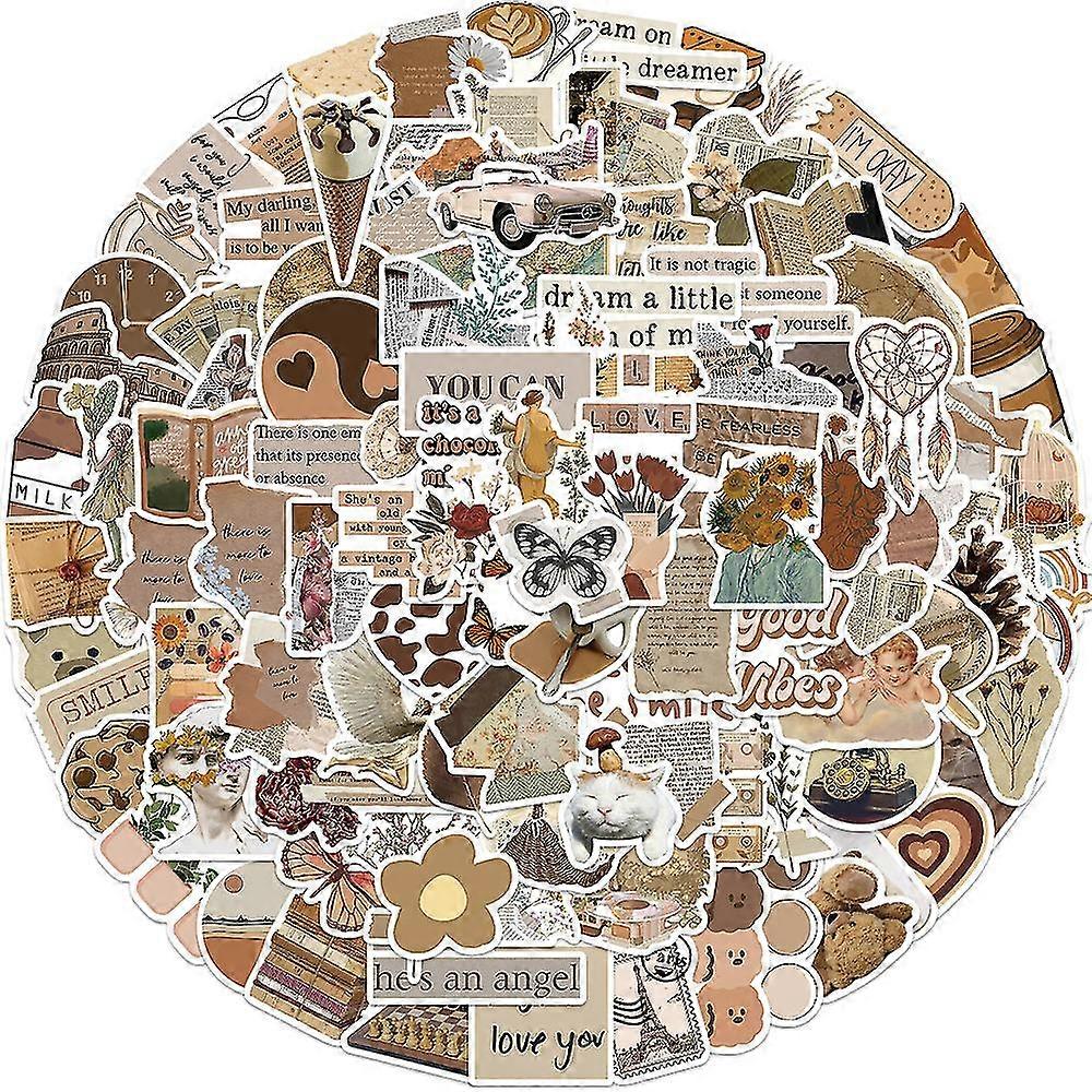 112 قطعة ملصقات مجلة السفر الرجعية ، مجموعة ملصقات جمالية ، ملصقات فينيل مقاومة للماء للورق ، الرسائل ، دفتر الملاحظات ، ألبوم الصور ، زخرفة DIY