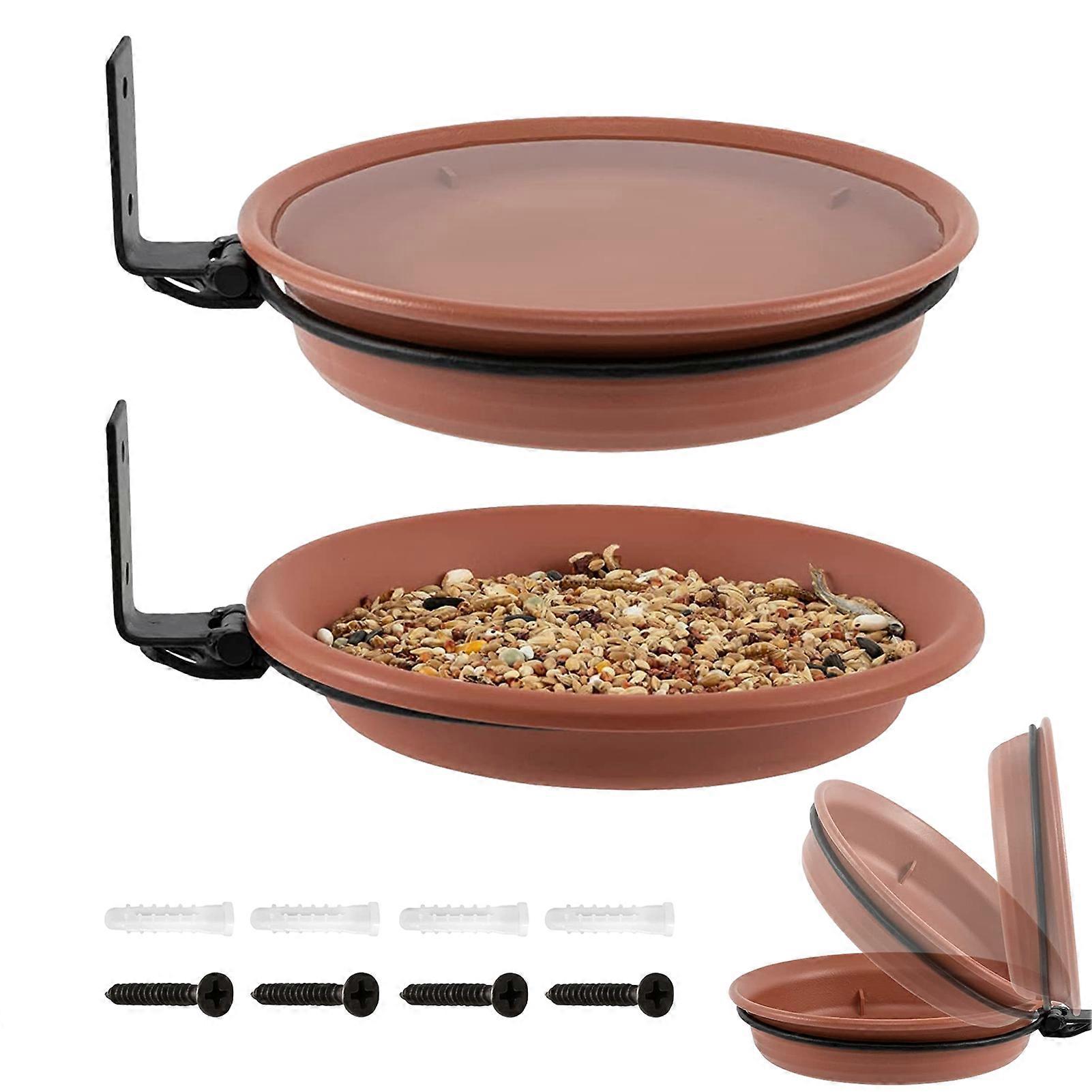 Hanging Bird Bath Hummingbird Feeding Tray 2pcs Outdoor Tree Mounted Bird Feeder Simple Installation With Sturdy Brackets