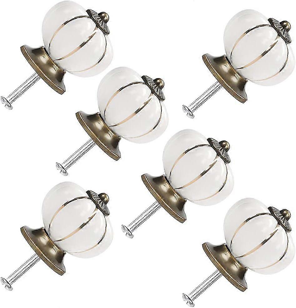 Ceramic Furniture Knobs - 12PCS with Screws White for Cabinets and Drawers