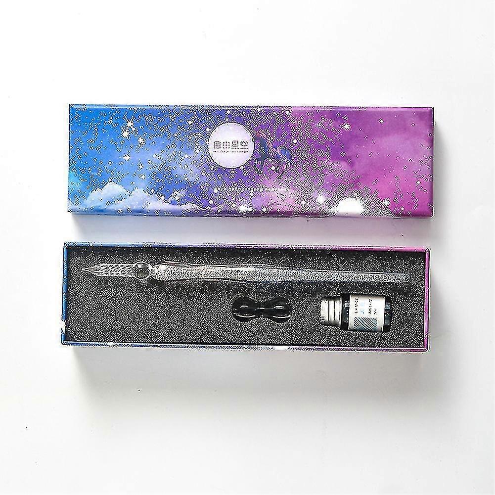 Calligraphy Glass Dip Pen Ink Set Multipurpose Colorful Ink Pen Portable Diy Markers Pen