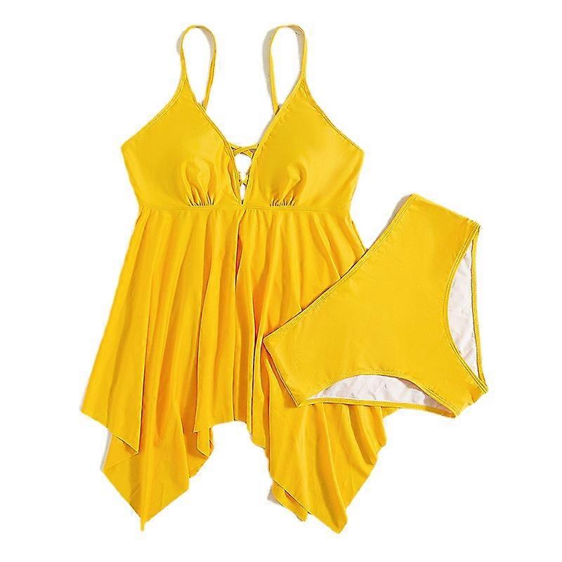 Dame Plus Size Badedragter Badedragter til Kvinder Sexet Halter Dyb Hals Badedragt Snøring Badetøj XL-4XL