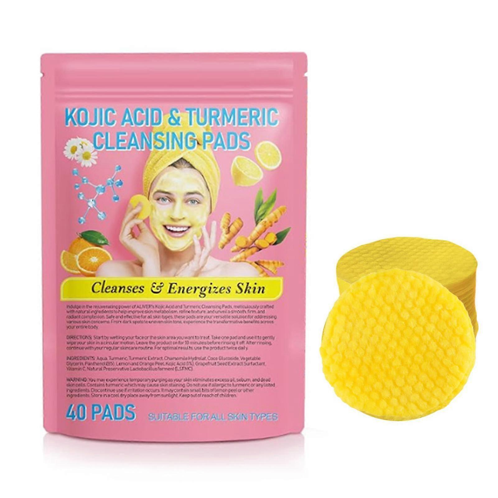 40-200PCS κουρκούμη Kojic οξύ απολέπιση καθαρισμού μαξιλάρια απαλό πρόσωπο καθαριστικό εργαλείο προσώπου προμήθειες φροντίδας προσώπου