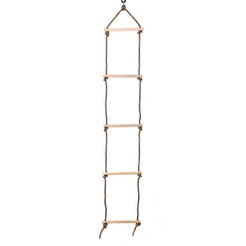 bella scala di corda in legno per bambini stabile con 5 pioli, capacità di carico di 150 kg