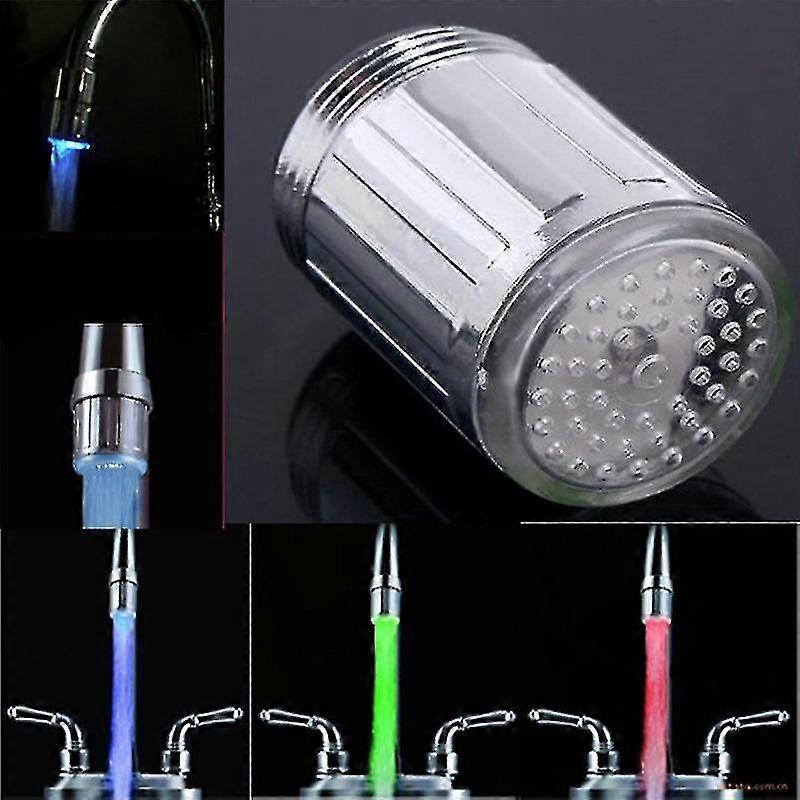 Led Light Faucet Head Color Changing Temperature Sensor Water Nozzle Kitchen Tap