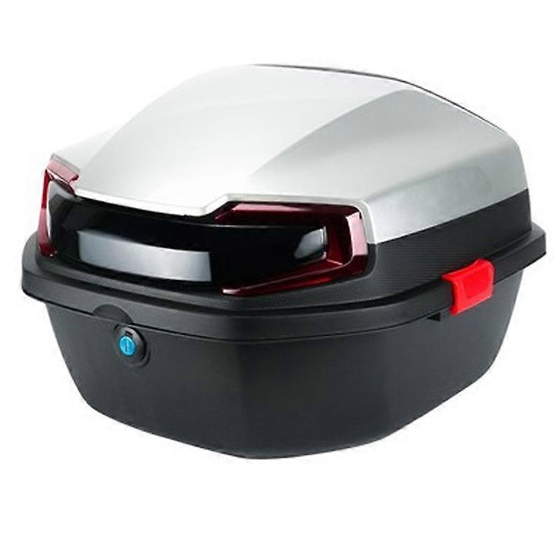 Electric Vehicles Rear Box Large Capacity Smooth Surface Color Blocking for Motorcycle Electromobile Silver White YEMAA