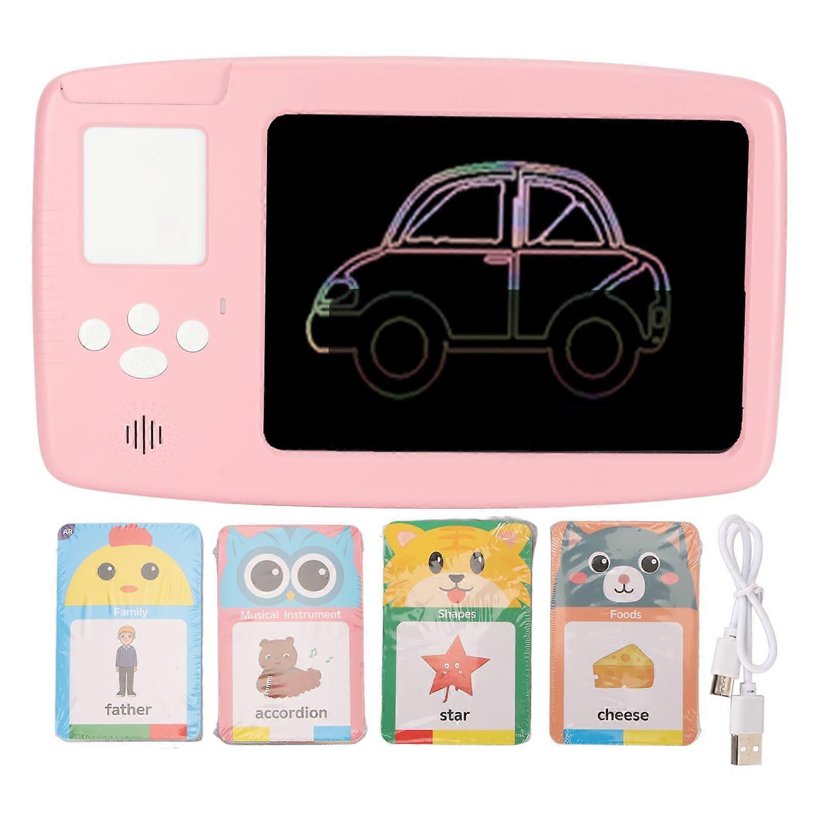 8.5インチLCDライティングタブレットカラフルな落書きボード教育用描画タブレットパッド、HiFiスピーカー付きHiFiスピーカー付き、最大3歳、ピンク