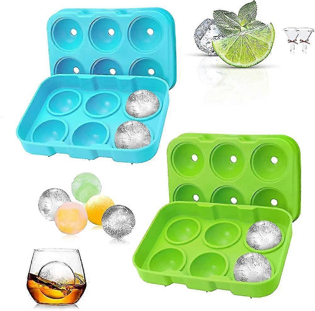 Silicone Ice Cube Mold, Ice Cube Mold With Lid Bpa Free, 2 Pieces 6 Compartment