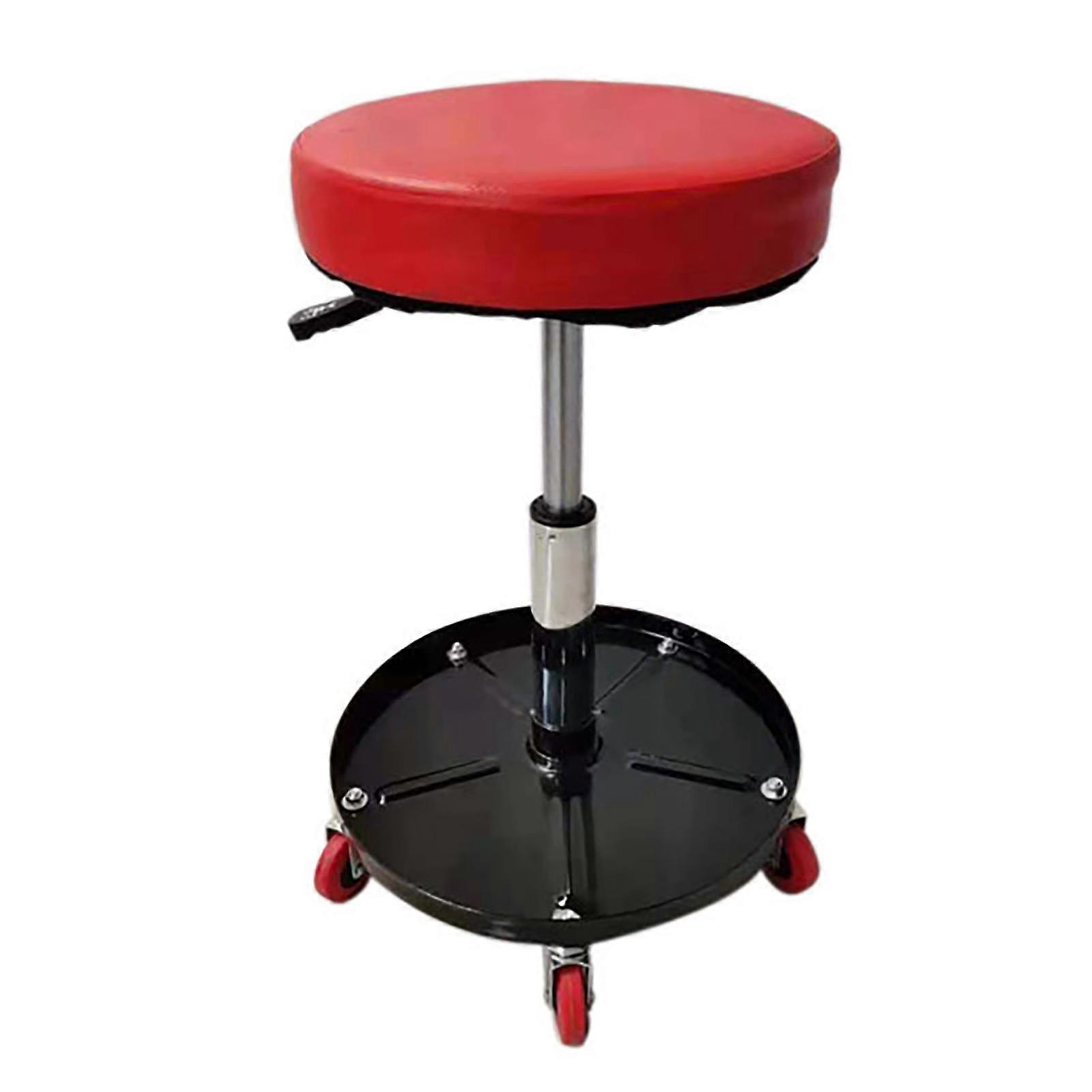 Rolling Garage Stool Round Mechanic Adjustable Multipurpose Pneumatic Creeper Seat