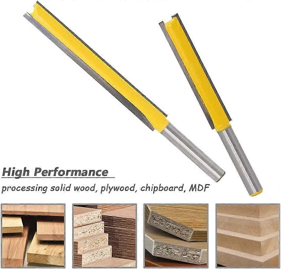 Extra Long Straight Router Bit Set, 1/4-Inch Shank Double Flute ...