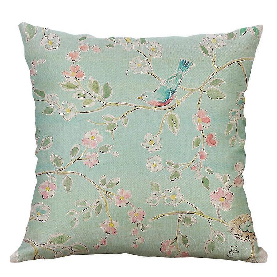 ウサギの鳥の花印刷綿リネン枕カバー家の装飾デザイン352jpjcjh