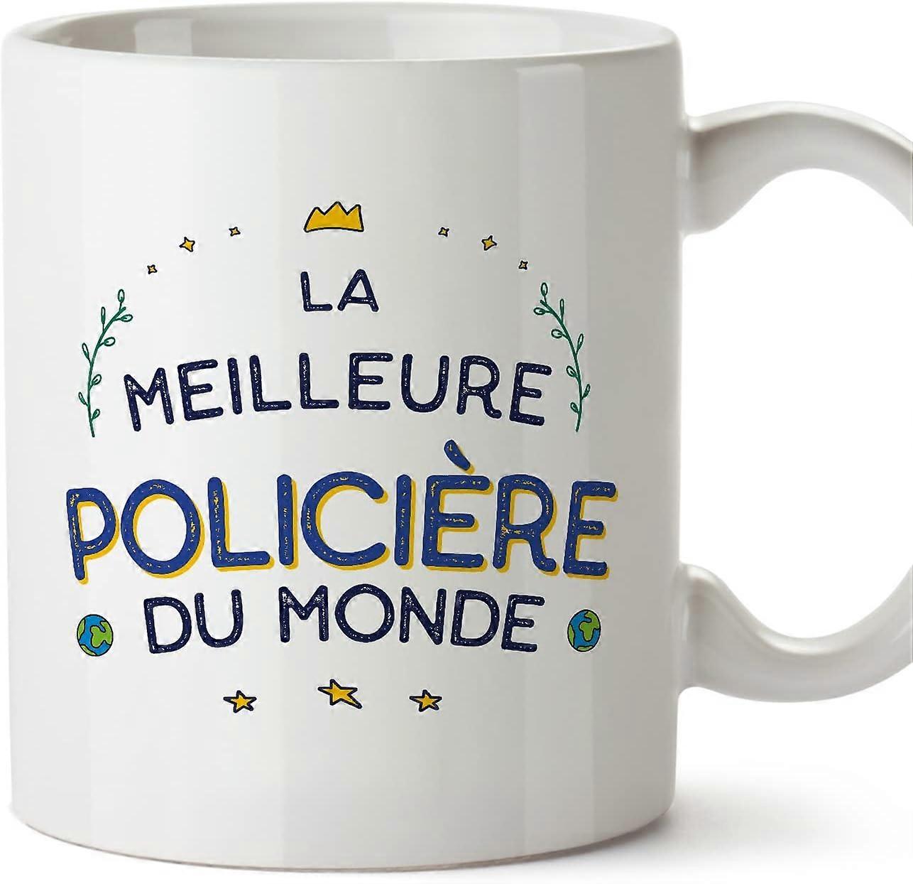 フランスの警察官の女性マグカップ Meilleur du Monde 同僚への面白いギフト セラミック 11oz マグカップ