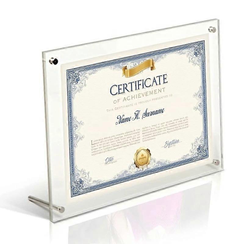 A4 Acrylic Photo Frame Display Stand Transparent Storage Bracket Shelf