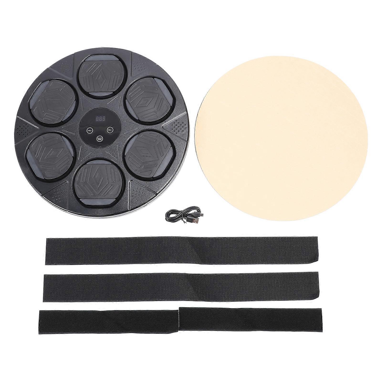 Smart Music Punching Target Multi Modes Speeds LED Display High Elasticity Foam Wall Mount Boxing Trainer Black