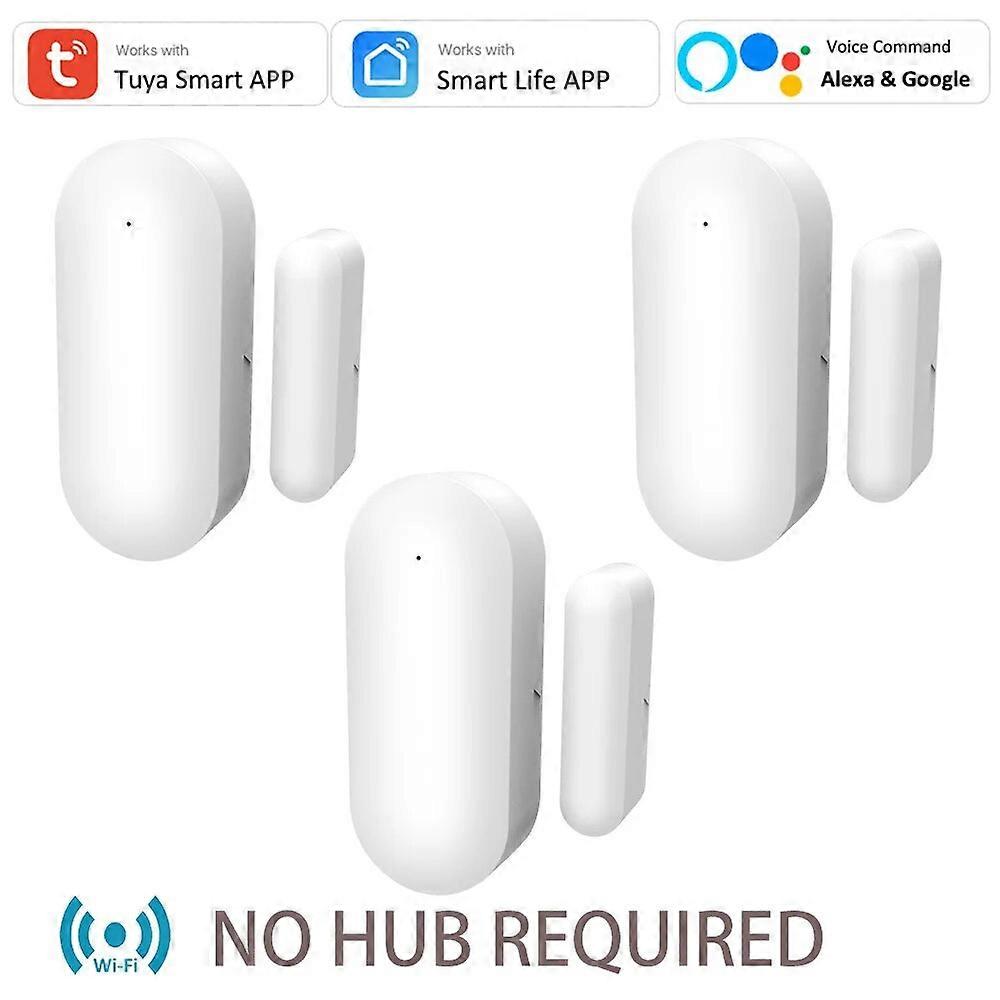 Tuya Smart Wireless WiFi Tamper Alarm Door Window Sensor Alexa Google Voice Command Open Closed Detector Smart Life APP Control